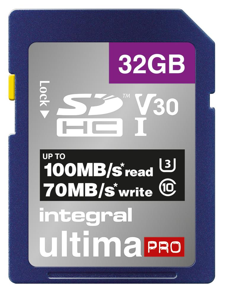 Integral Insdh32G-100/70V30 32Gb Premium Sdhc V30 Uhs-I U3