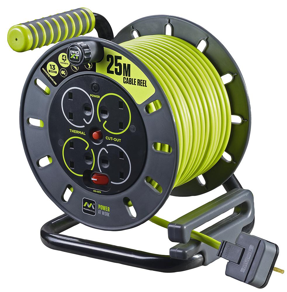 Masterplug Omu25134Sl-Px 4 Skt 25M 13A Med Open Reel Uk