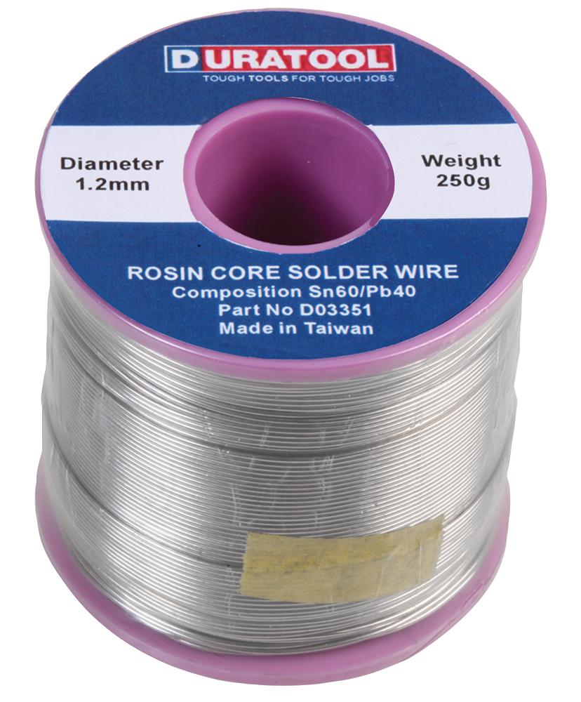 Duratool D03351 Solder Wire, Sn60-Pb40, 1.2Mm, 250G Reel