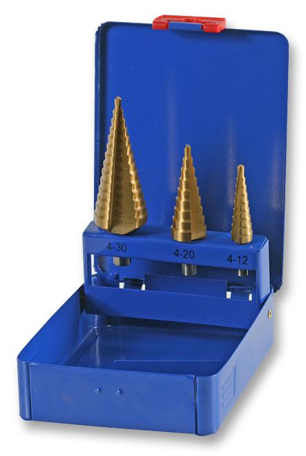 Duratool D00303 Drill Bit Set, Step Drill, 3Pc