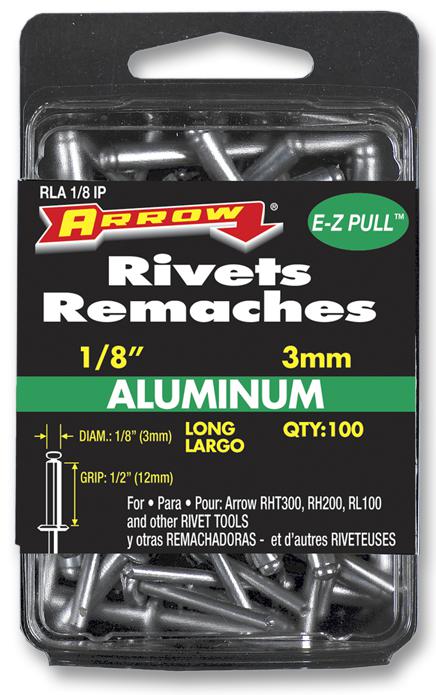 Arrow Fastener Rla1/8Ip Rivets, 3Mm, Long (Pk 100)