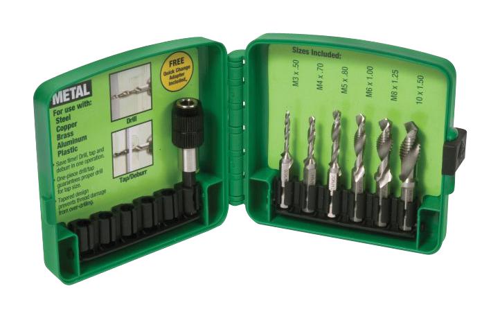 Greenlee Dtapkitm Drill/tap Kit, M3-M10, 6Pcs