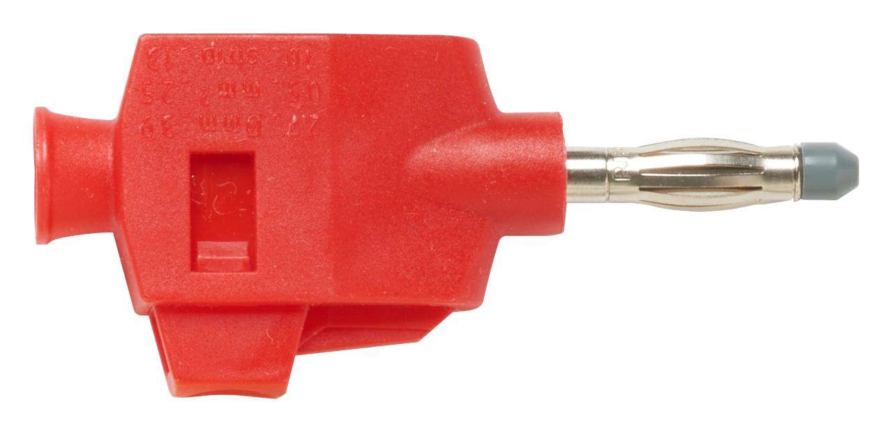 Pomona 73090-2 4Mm Banana Plug, 20A, Push Lock, Red