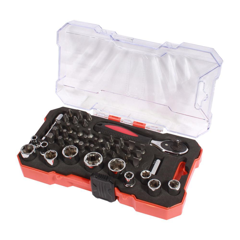 Duratool 22-27115 42 Piece Socket And Bit Set With 1/4 Ratchet