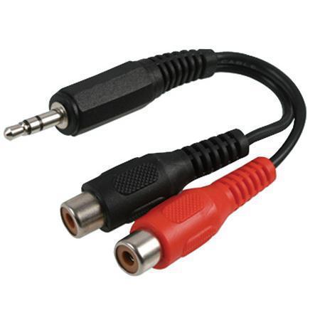 Multicomp Pro Psg03095 Cable, 2 Rca Jack-3.5Mm Plug, 1.5Ft, Blk