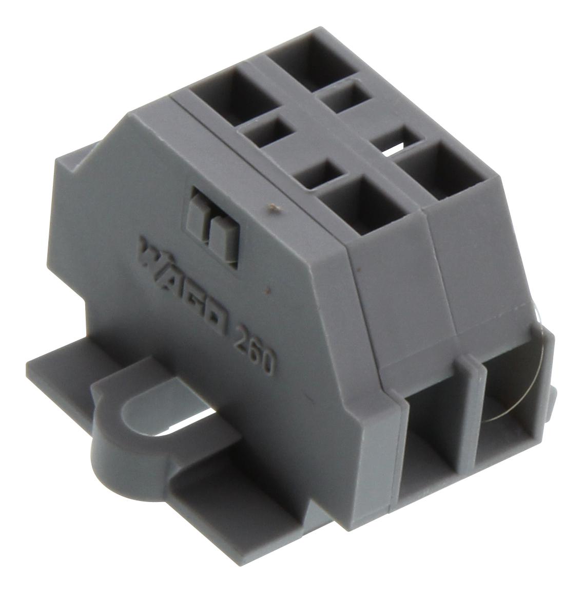 Wago 260-102 Terminal Block, Din Rail, 4Pos, 16Awg