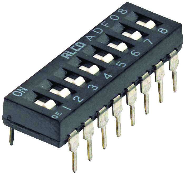 Alcoswitch - Te Connectivity 4-1825059-1 Dip Switch, 8Pos, Spst, Slide