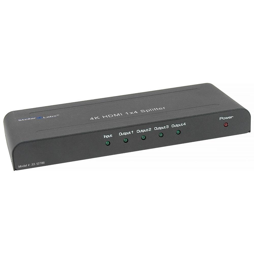 Stellar Labs 33-12786 Hdmi Four-Way Splitter - 1080P / 3D / 4K